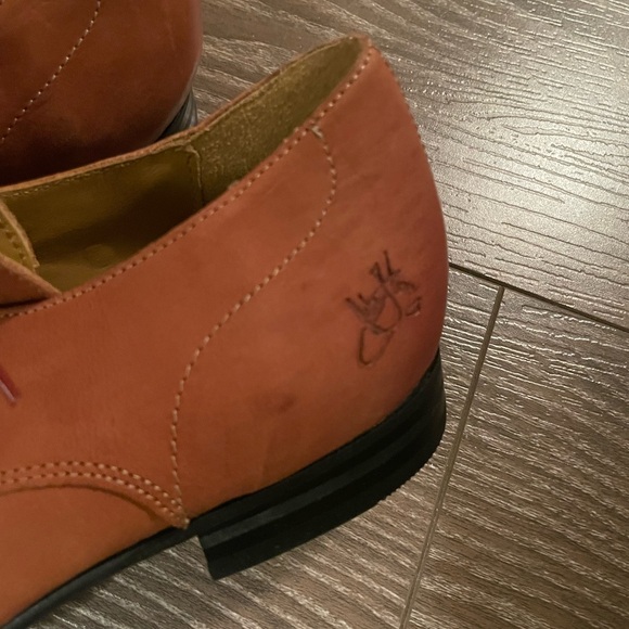 John Fluevog Tudor Prysten Square Toe Lace Up Dress Shoe Leather Portugal Made - Picture 4 of 16